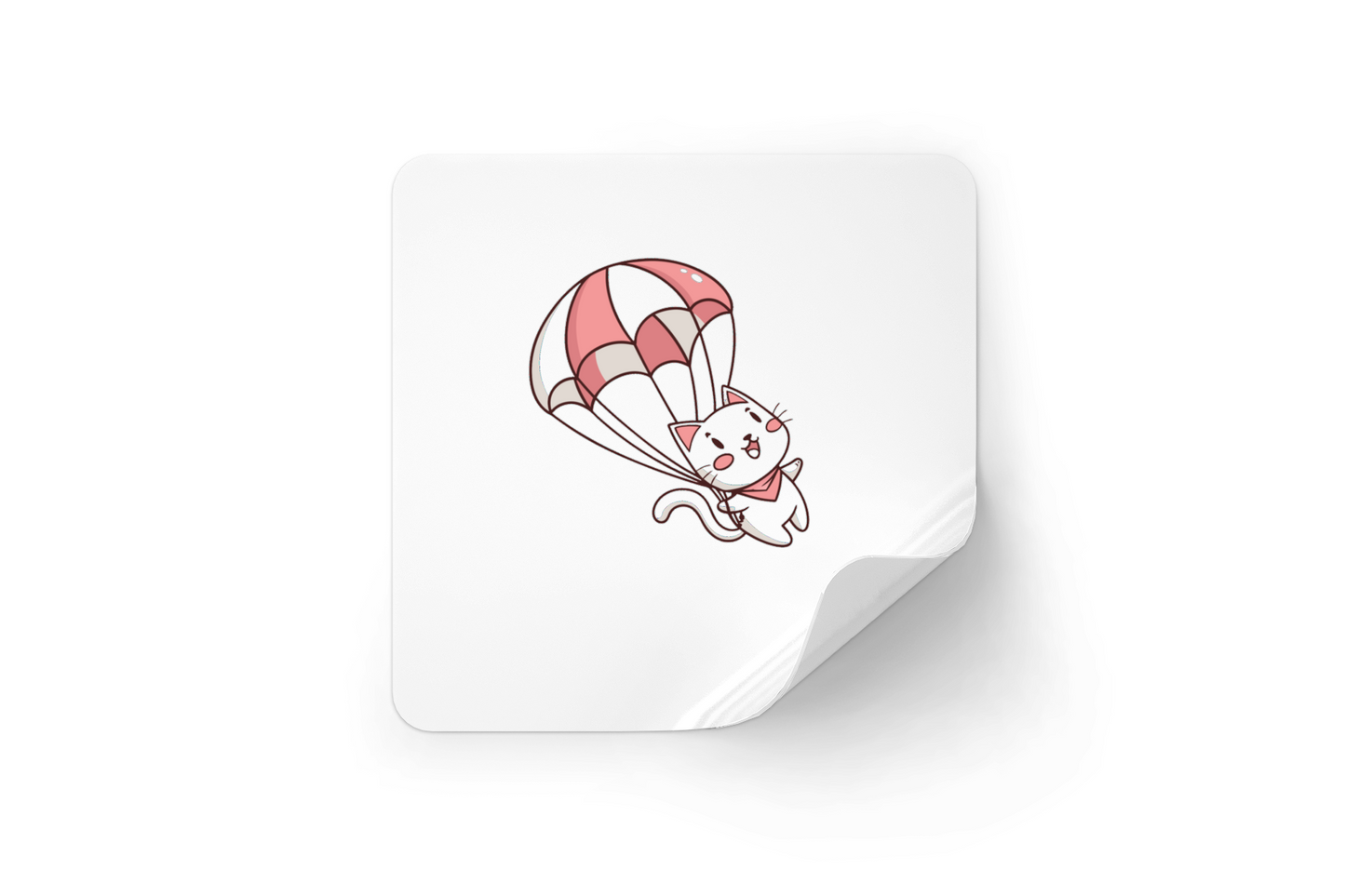Sticker de chat kawaii avec ballon, ajoutez de la joie à vos surfaces.