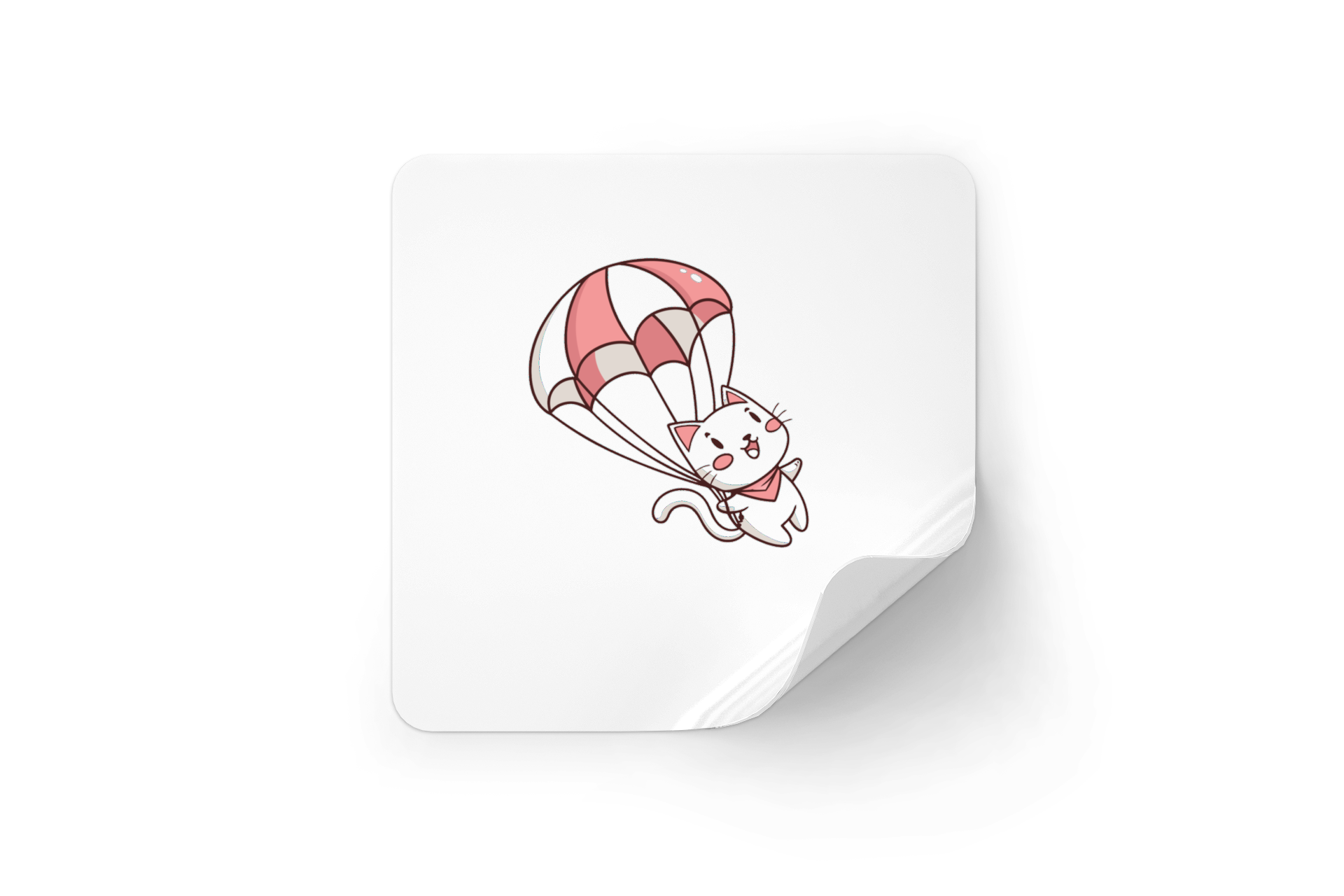 Sticker de chat kawaii avec ballon, ajoutez de la joie à vos surfaces.