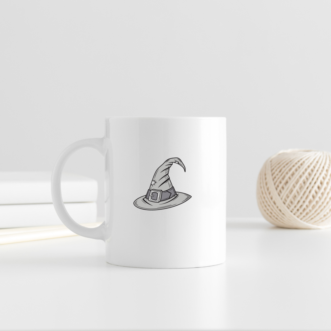 Mug avec dessin de chapeau de sorcier mystérieux ambiance Halloween