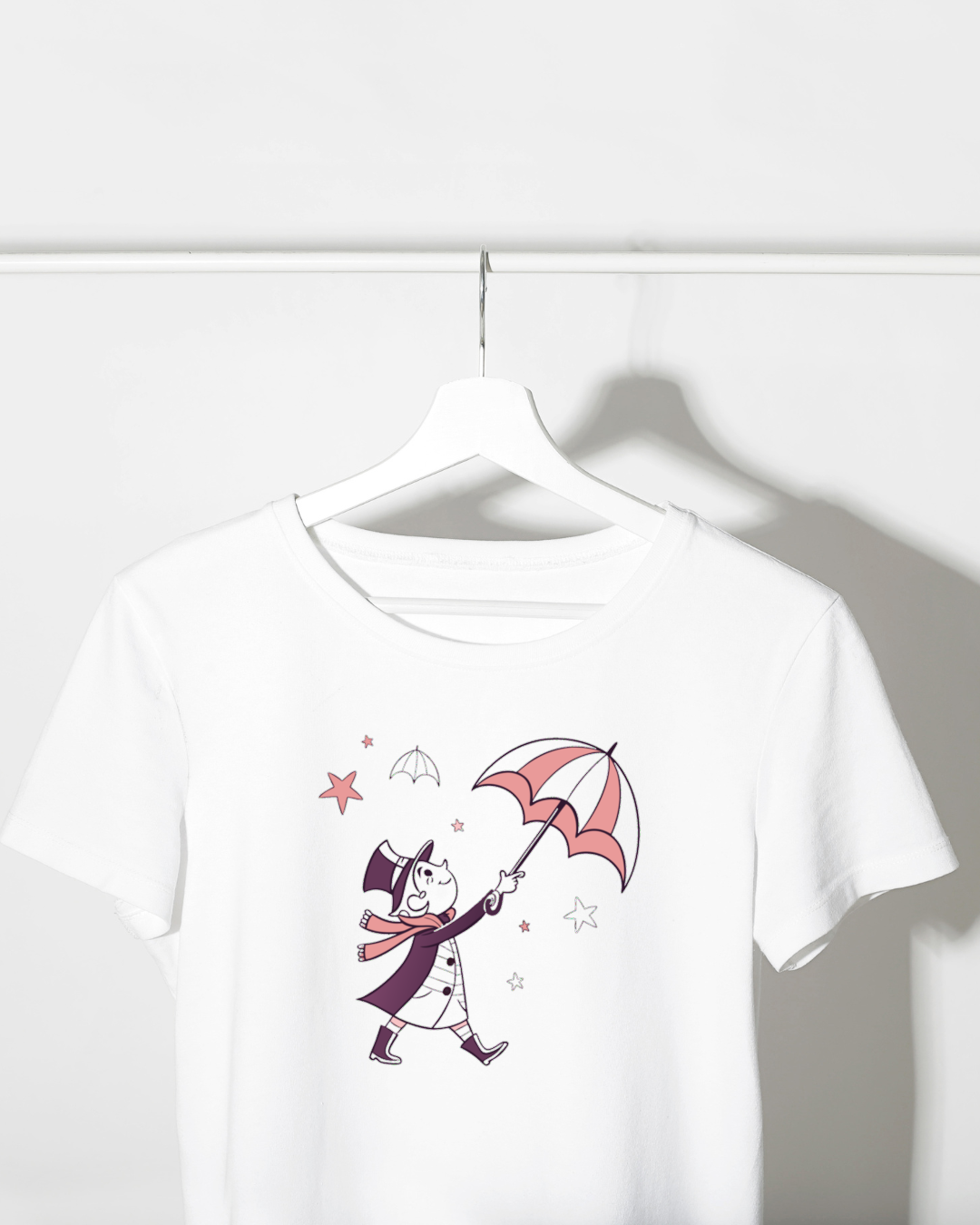 T-shirt enfantin avec motif de gentilhomme sous la pluie style vintage