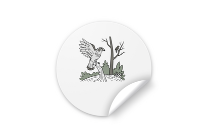 Sticker avec un faucon élégant sur thème naturel décoration murale chic