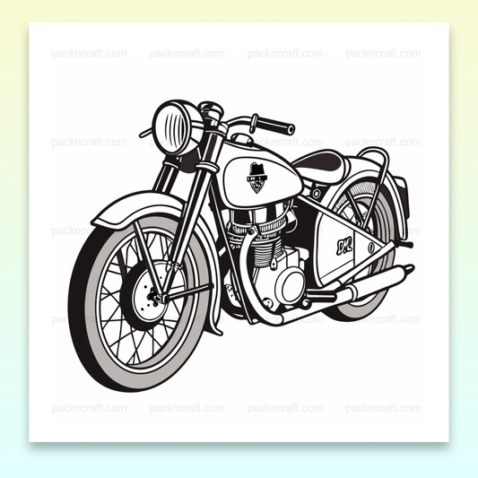 Illustration vintage de moto rétro en SVG pour projets créatifs