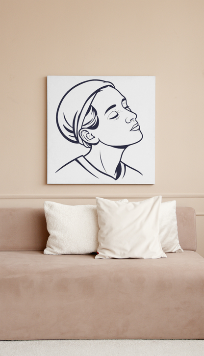 Cadre épuré avec icône numérique paisible dans un style contemplatif artsy