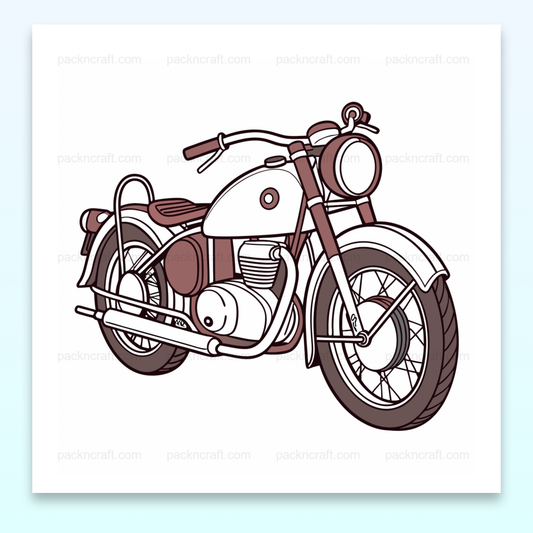 Illustration de moto vintage en style rétro, idéale pour déco