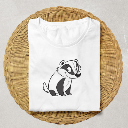 T-shirt moderne avec blaireau joyeux style cartoon parfait pour les amoureux de la forêt
