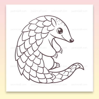 Illustration de pangolin minimaliste idéale pour projets DIY et éducatifs