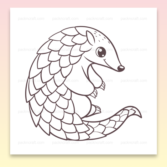 Illustration de pangolin minimaliste idéale pour projets DIY et éducatifs
