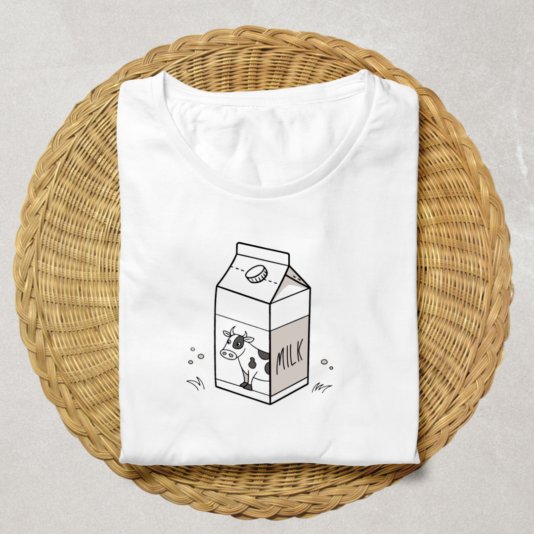 T-shirt avec vache amusante minimaliste amusant et moderne pour papeterie ludique