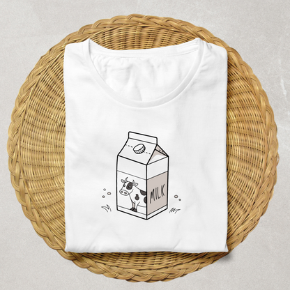T-shirt avec vache amusante minimaliste amusant et moderne pour papeterie ludique