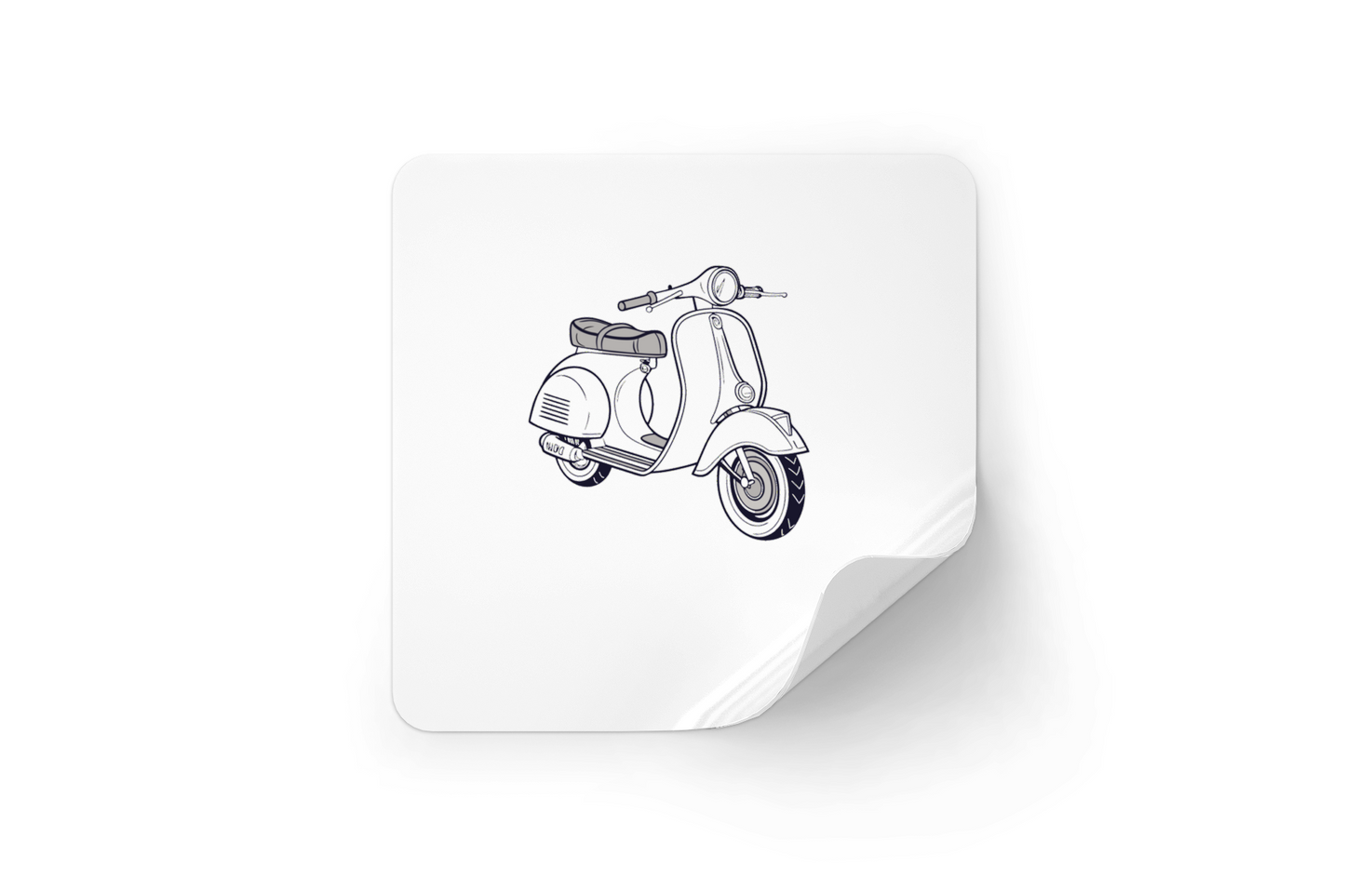 Sticker Vespa 1946, idéal pour personnalisation de cahiers ou laptop.