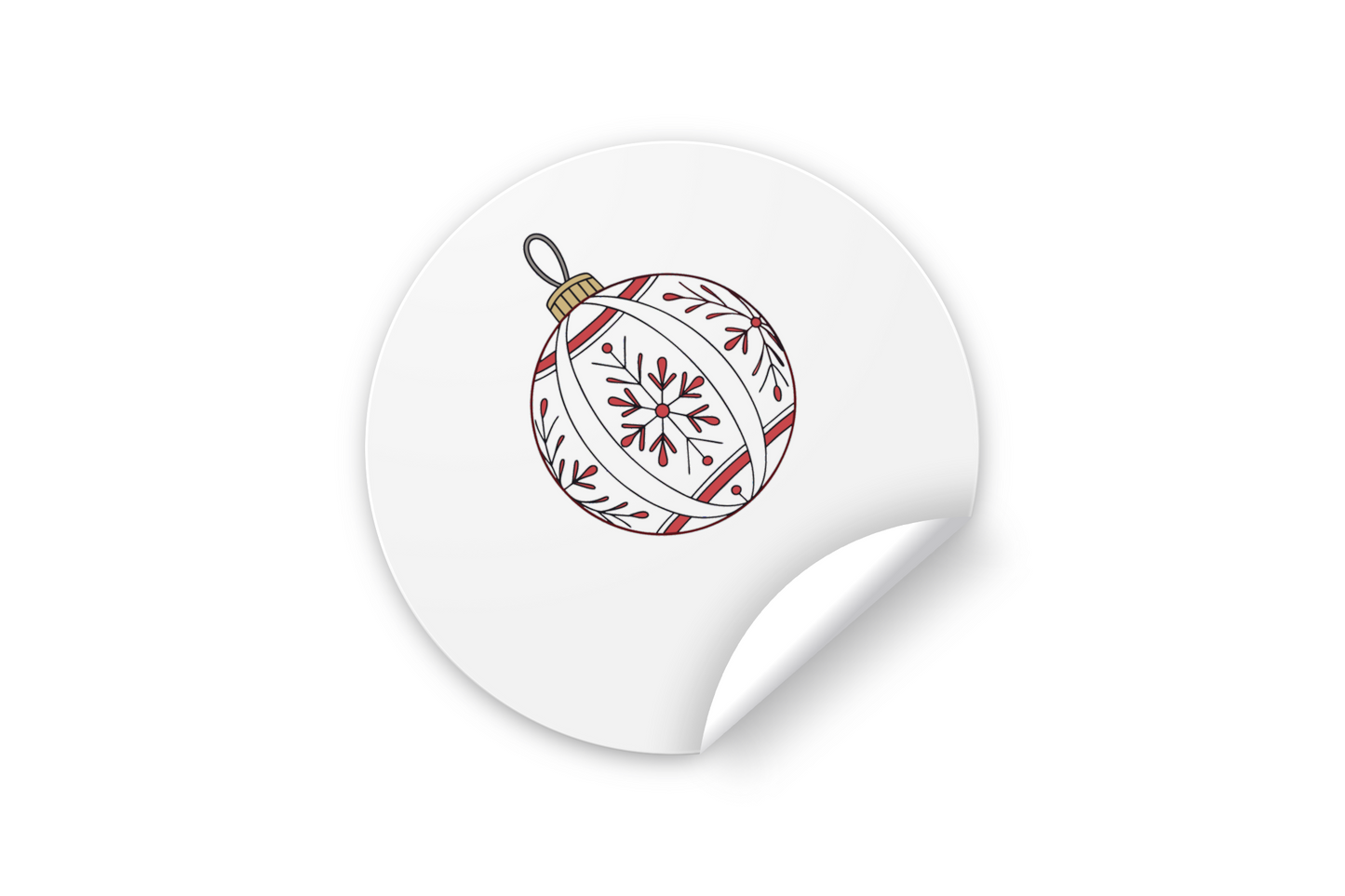Sticker avec motif décoratif festif représentant une ornementation de Noël 골드