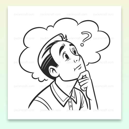 Illustration SVG d'un homme en réflexion pour usage créatif.