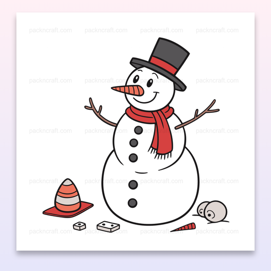 Illustration d'un bonhomme de neige joyeux pour projets DIY et décorations