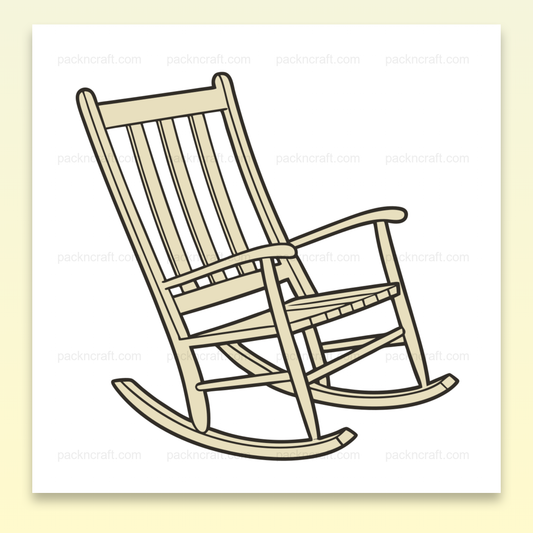 Illustration vectorielle de fauteuil à bascule, design rétro élégant pour DIY et déco.