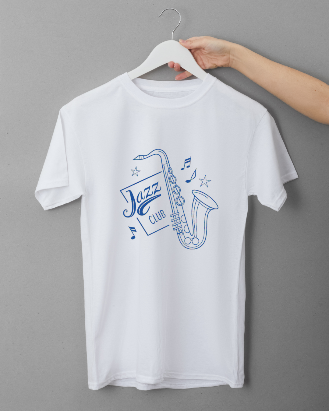 T-shirt jazz club avec saxophone rétro, expression musicale