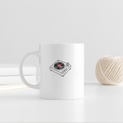 Mug décoré d'un tourne-disque rétro en style vintage pour amateurs de musique