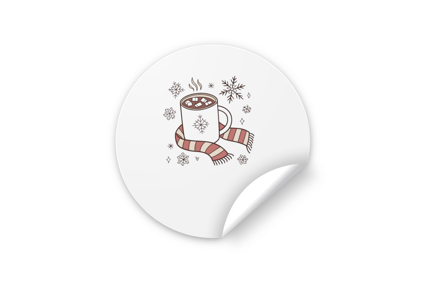 Sticker décoratif sur le thème hivernal avec motif chocolat chaud réconfortant