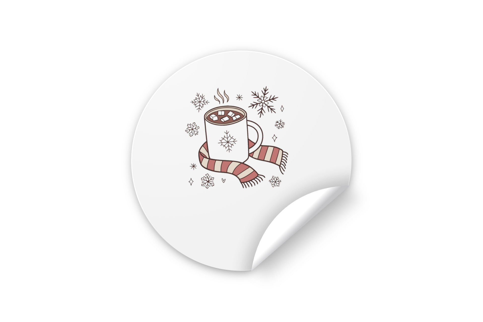 Sticker décoratif sur le thème hivernal avec motif chocolat chaud réconfortant