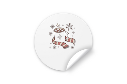 Sticker décoratif sur le thème hivernal avec motif chocolat chaud réconfortant