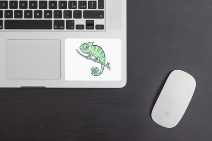 Sticker caméléon pastel avec décor de jungle exotique stickers originaux et colorés