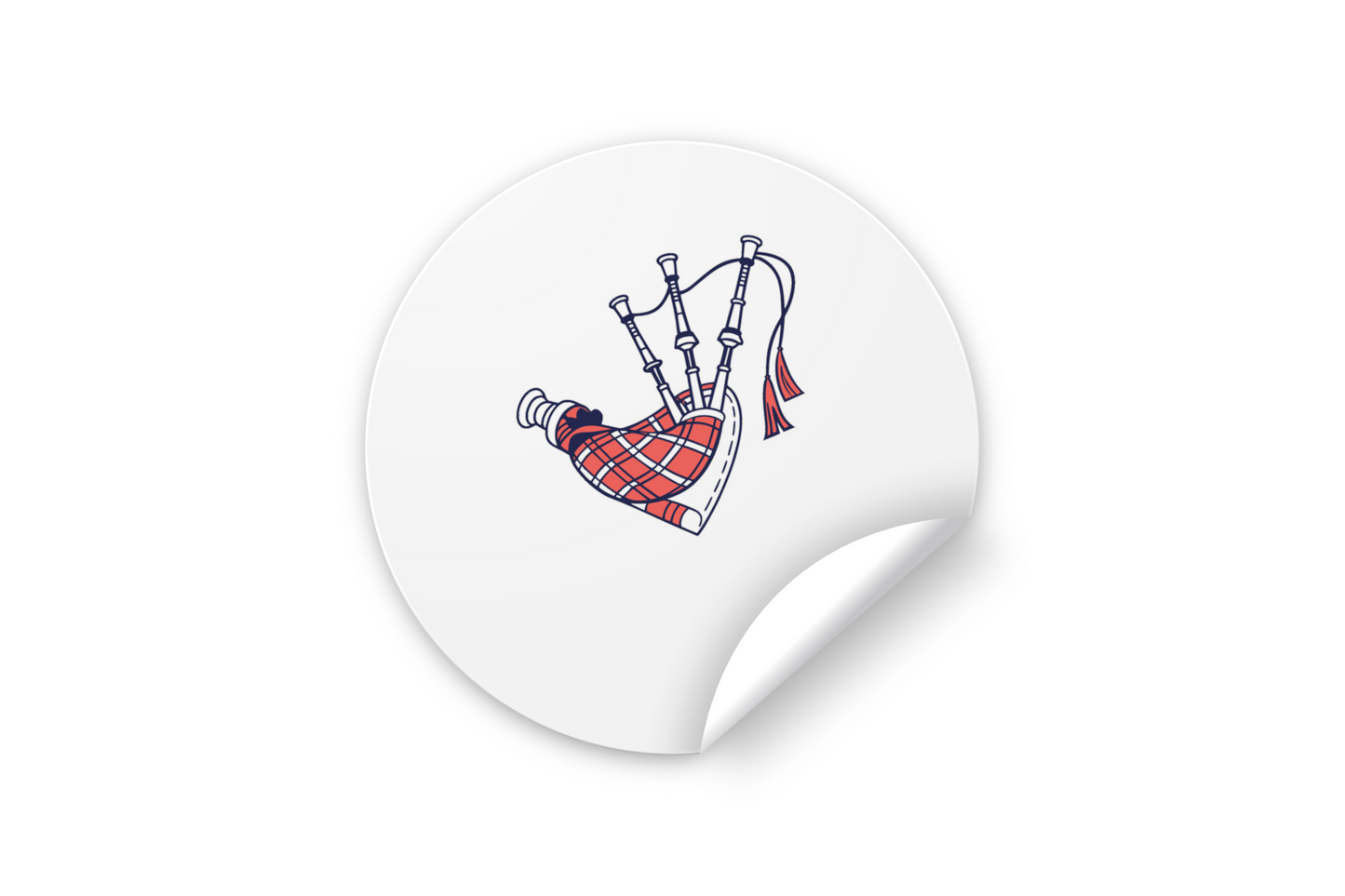 Sticker décoratif style illustratif avec une cornemuse célébrant la musique festive