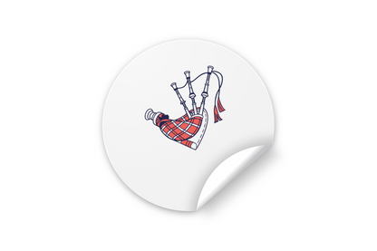 Sticker décoratif style illustratif avec une cornemuse célébrant la musique festive