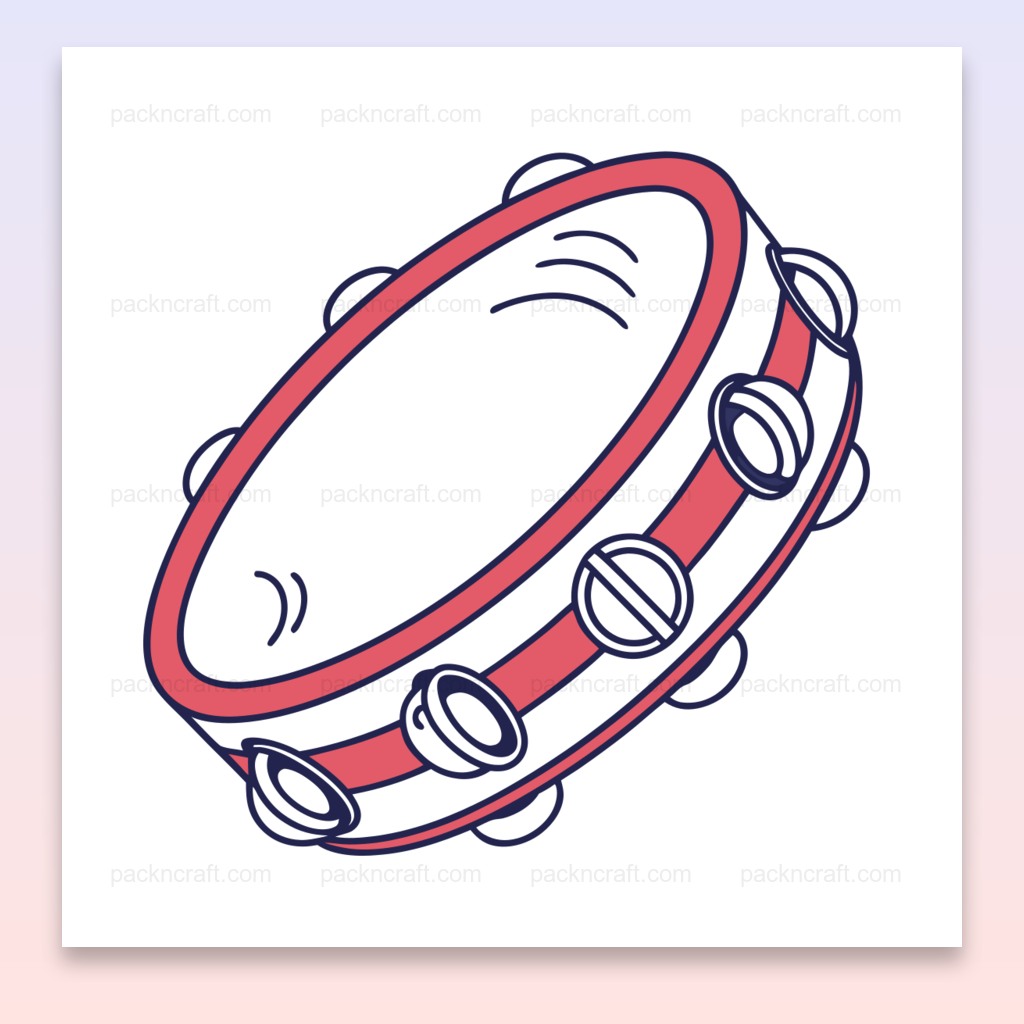 Illustration de tambourin festif en SVG pour DIY et déco musicale