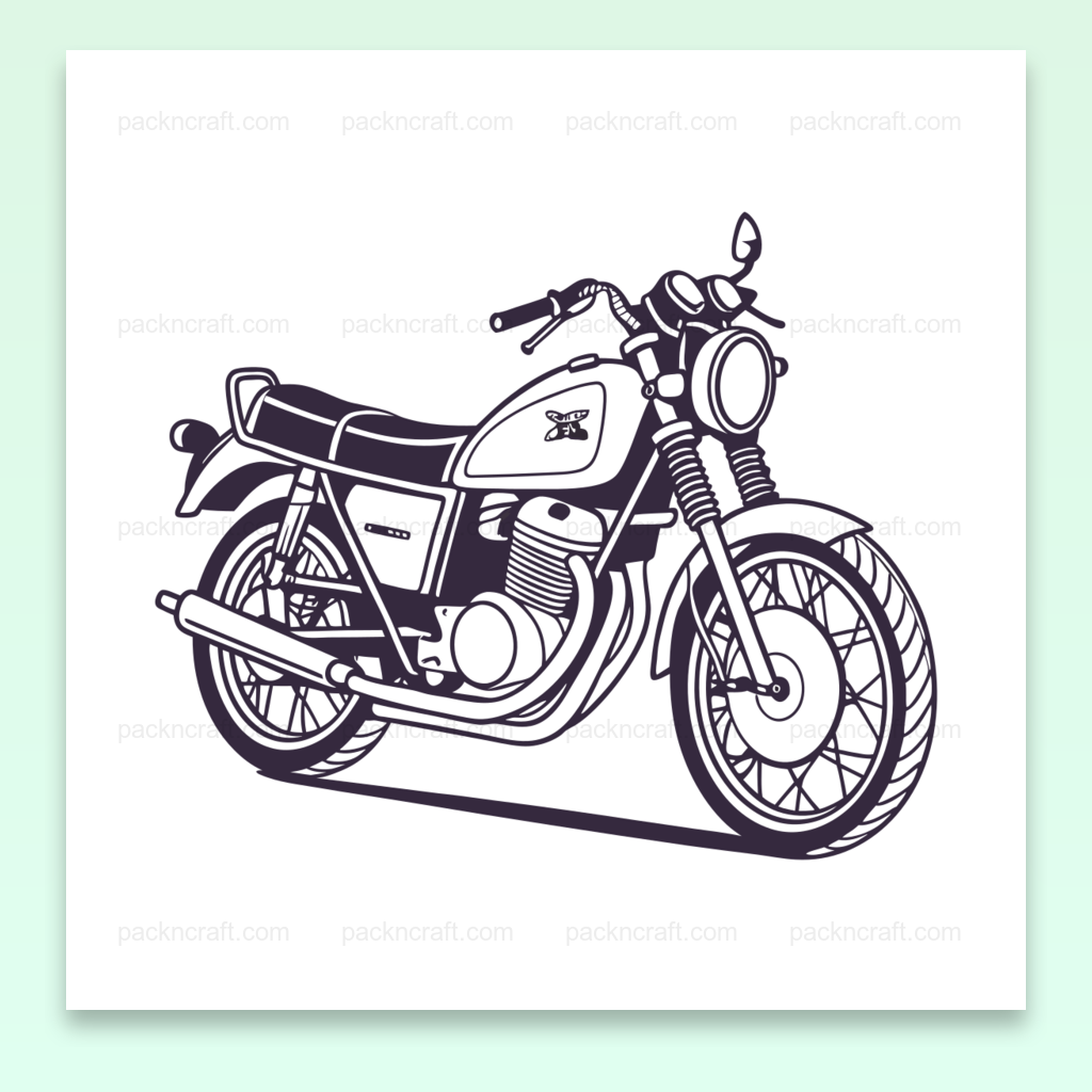 Illustration vintage de Kawasaki Z1 900 1972 en ligne claire et rétro.