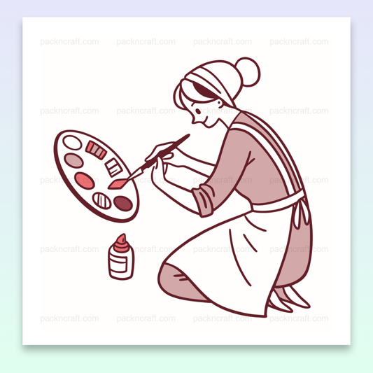 Artiste Peintre Concentrée | SVG Style Élégant | Décor Art