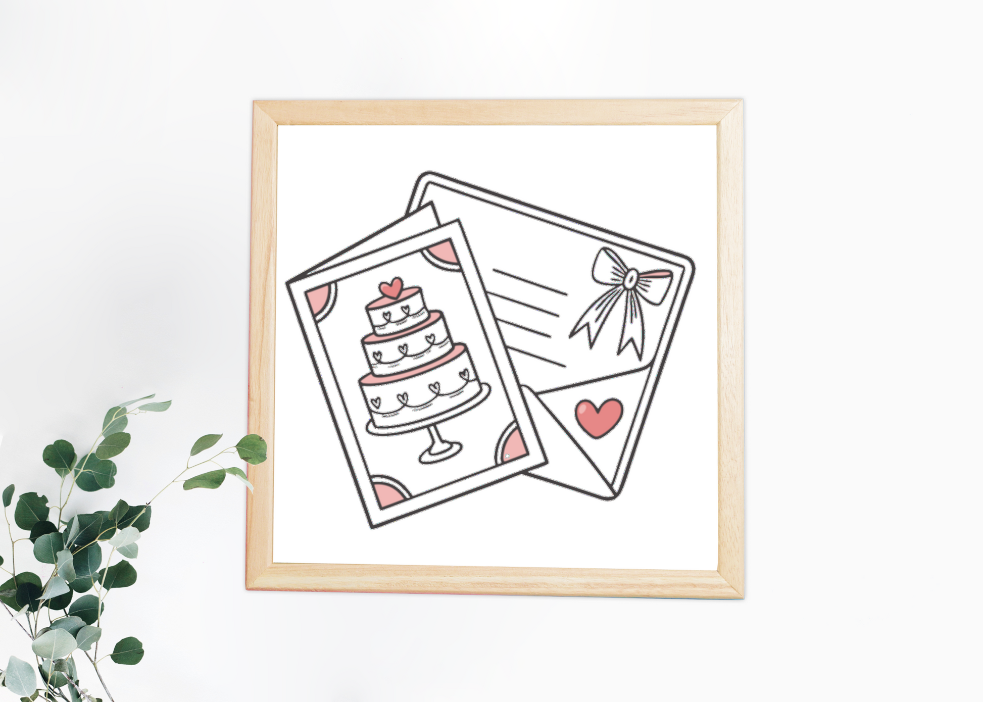 Cadre décoratif pour invitation de mariage, style moderne