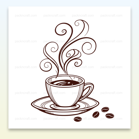 Illustration de tasse de café fumant en SVG pour projets créatifs.