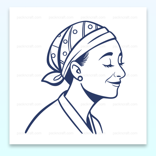 Illustration vectorielle de femme avec bandana, style vintage pour projets créatifs.