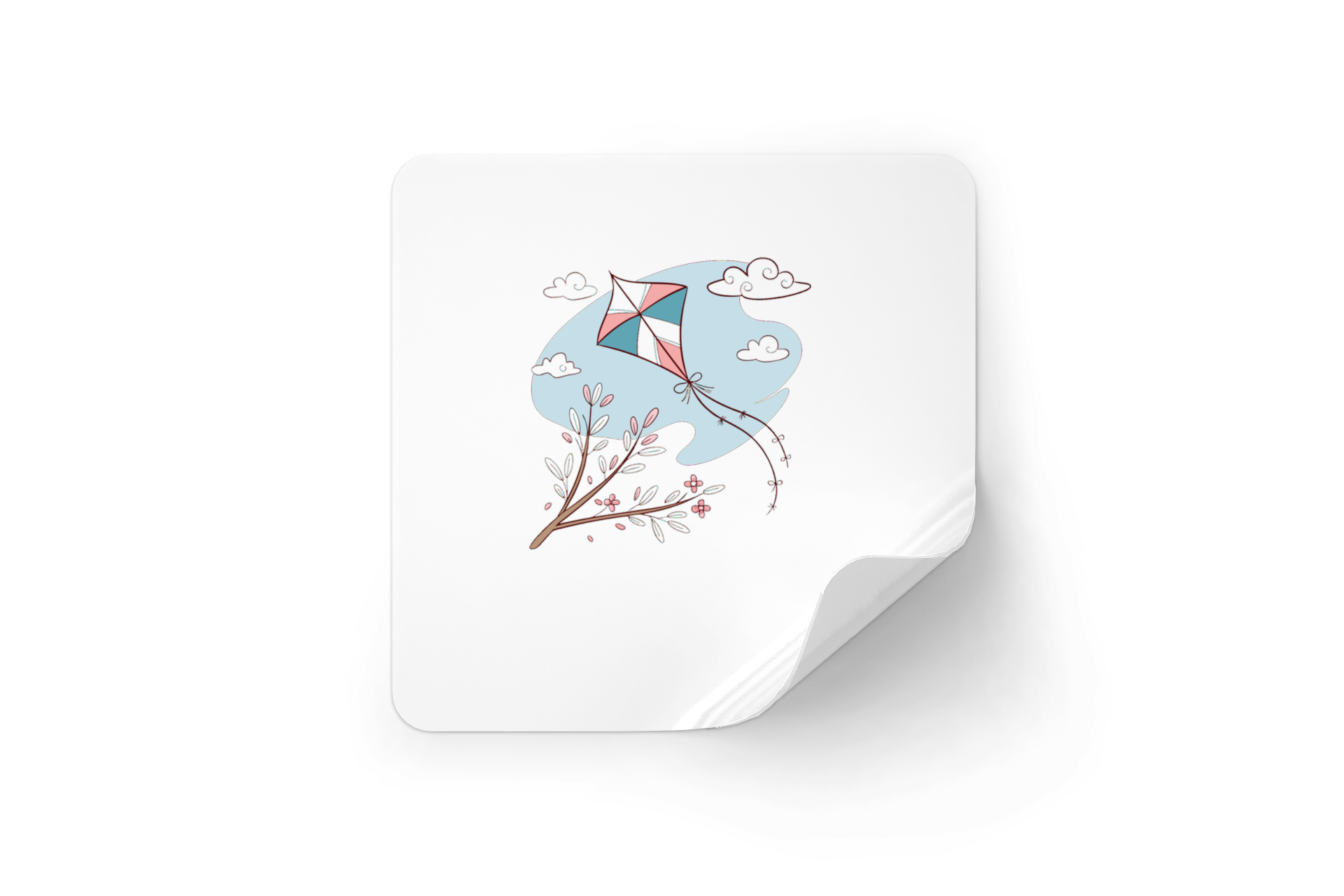 Sticker décoratif avec un cerf-volant flottant ajoutant une touche nature sereine