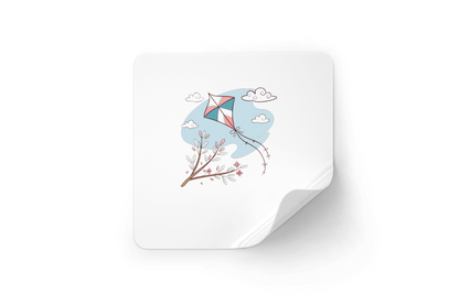 Sticker décoratif avec un cerf-volant flottant ajoutant une touche nature sereine