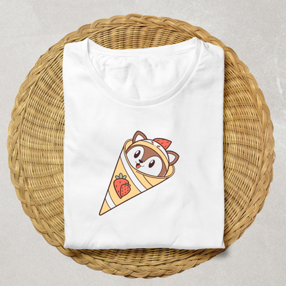 T-shirt avec une douce petite sirène en crêpe de style kawaii