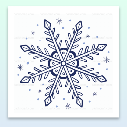 Illustration géométrique d'un flocon de neige, idéale pour décoration hivernale.