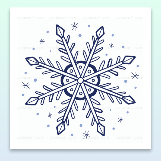 Illustration géométrique d'un flocon de neige, idéale pour décoration hivernale.