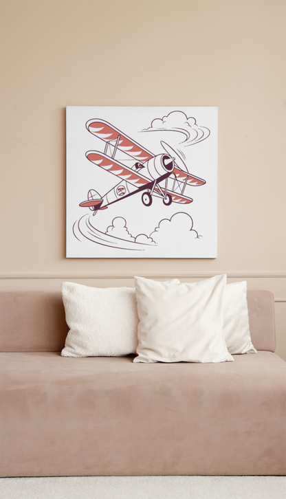 Cadre d'affiche vintage avion, parfait pour la décoration intérieure