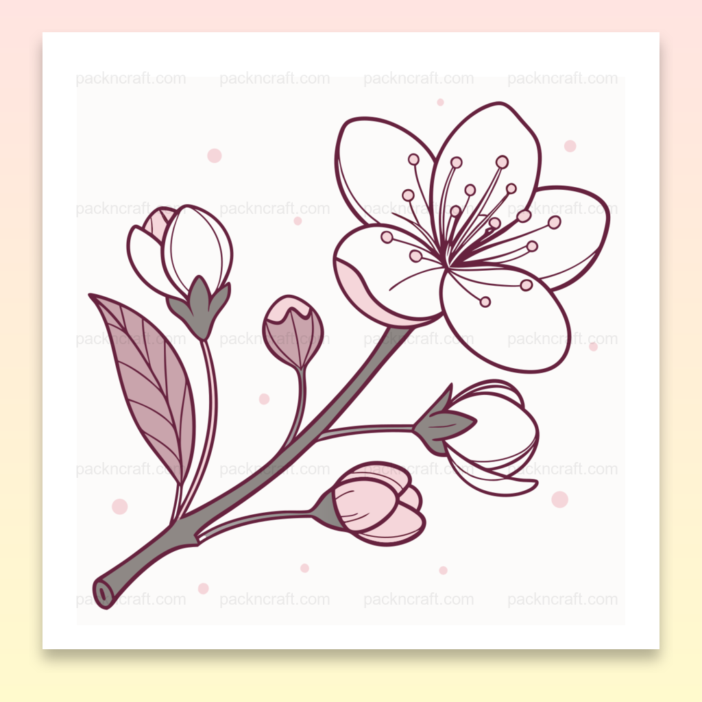 Illustration vectorielle minimaliste d'une fleur de cerisier pour décoration.