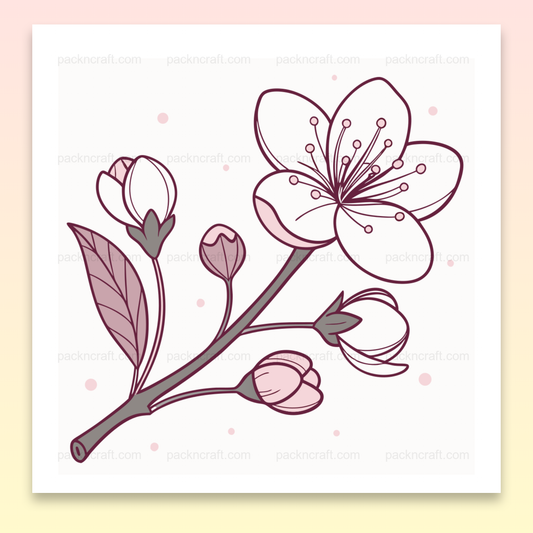 Illustration vectorielle minimaliste d'une fleur de cerisier pour décoration.