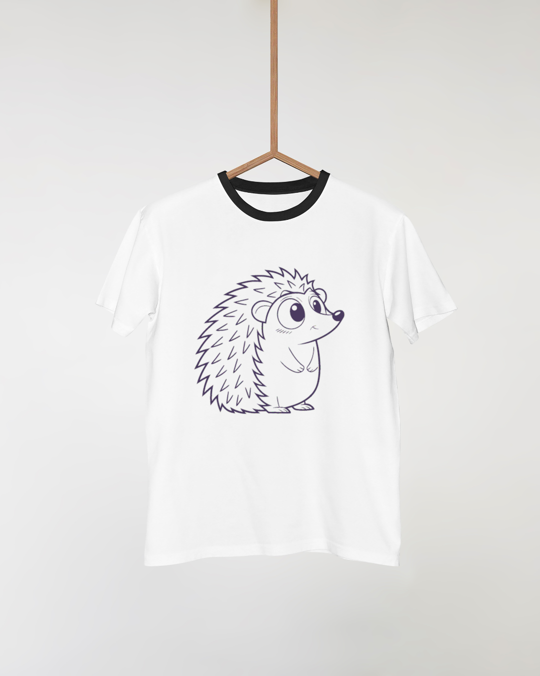 T-shirt avec hérisson kawaii, style enchanté et charmant pour les amoureux de nature