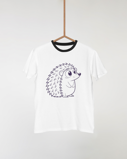 T-shirt avec hérisson kawaii, style enchanté et charmant pour les amoureux de nature