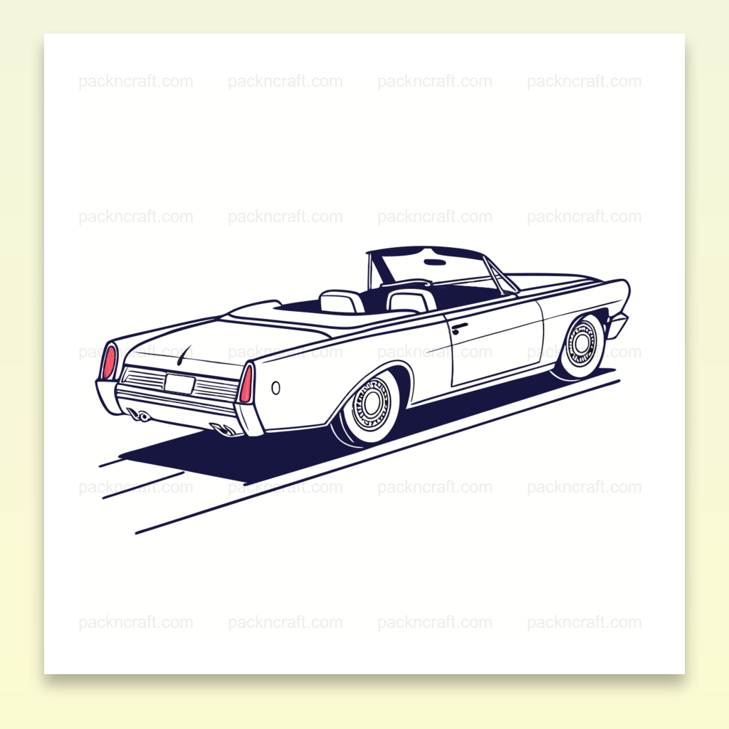 Illustration Lincoln Continental 1961 en PNG pour design rétro.