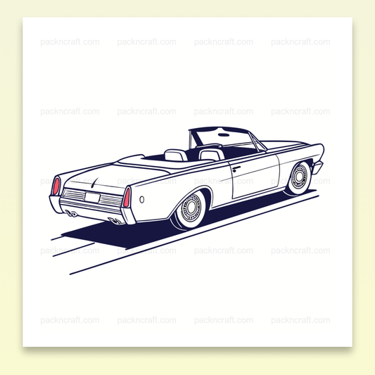 Illustration Lincoln Continental 1961 en PNG pour design rétro.