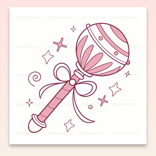 Illustration kawaii d'un sceptre magique, parfait pour projets créatifs. (PNG)