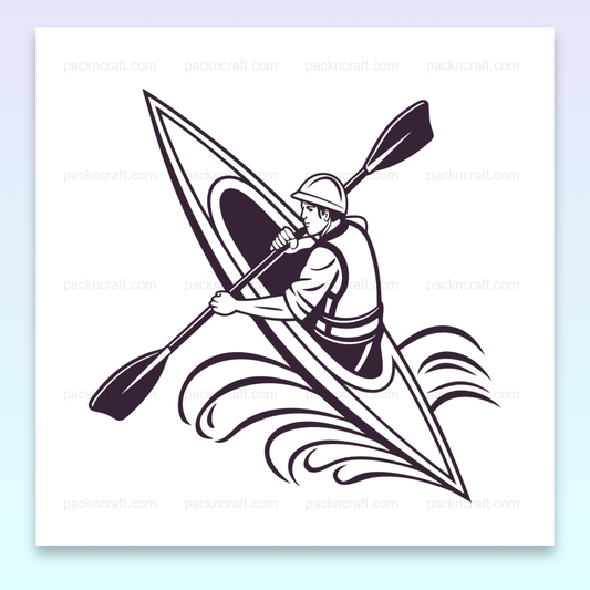 Illustration dynamique d'un kayakiste en action pour projets sportifs et créatifs.