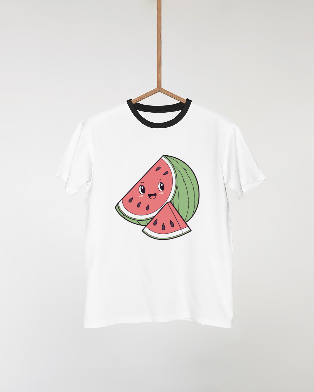 T-shirt estival avec pastèque jouant et style kawaii pour un look frais et joyeux
