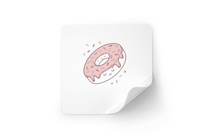 Sticker kawaii doughnut pour personnalisation joyeuse.