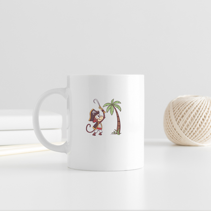Mug avec un singe pirate en style cartoon pour des aventures exotiques