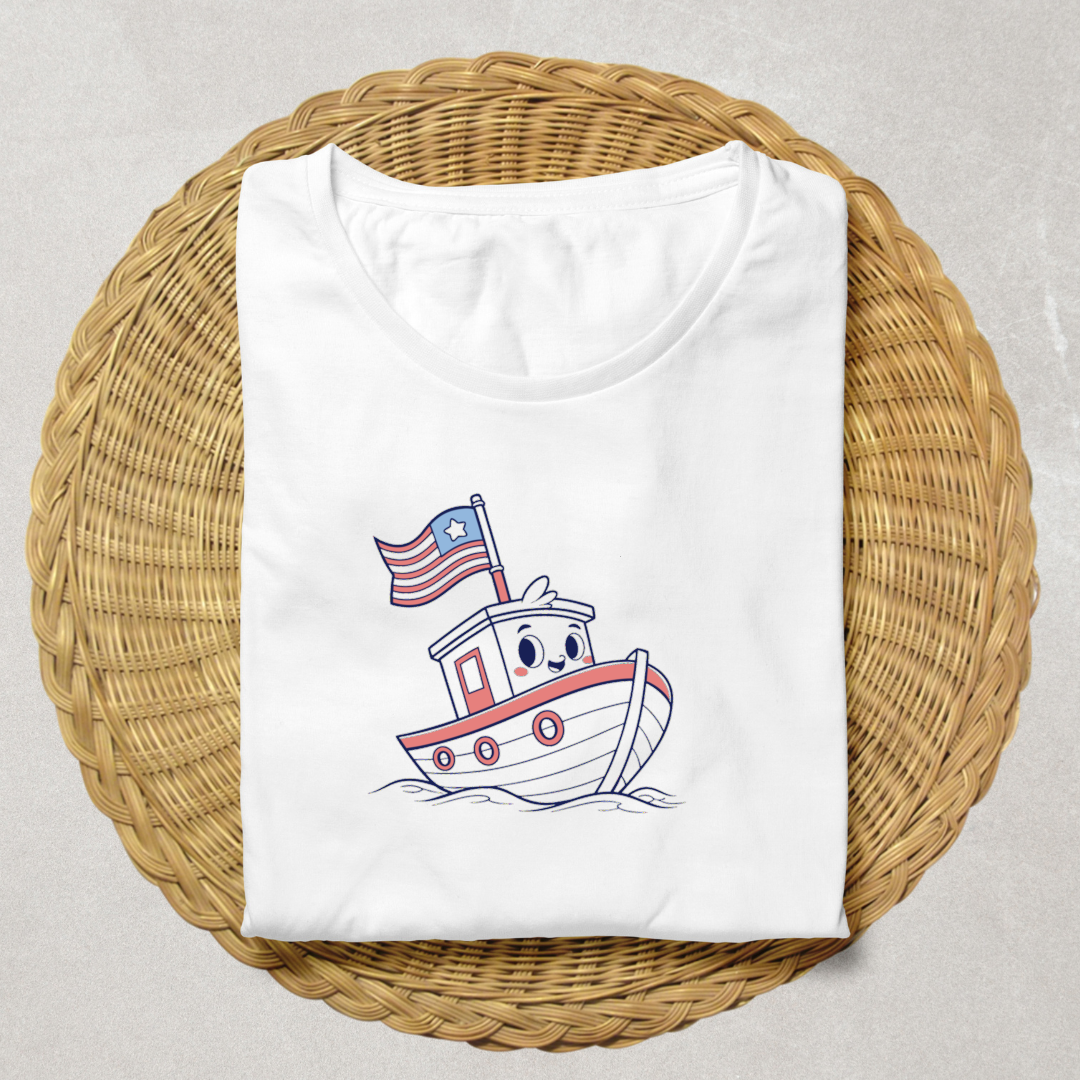 T-shirt avec un motif nautique joyeux style doodle parfait pour une aventure en mer